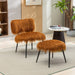 25.2"Faux Fur Plush Accent Chair With Ottoman, Living Room Chair With Footrest, Fluffy Upholstered Armless Chair And Stool