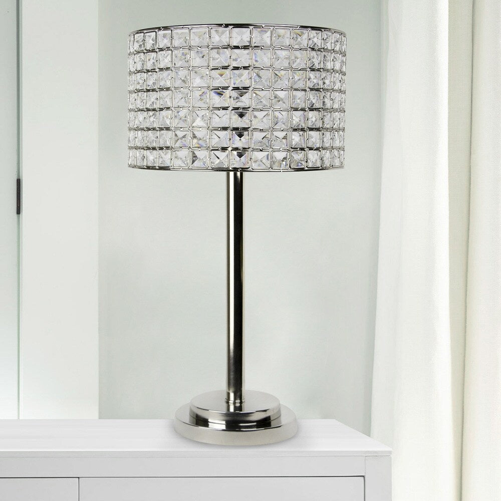 Silver Orchid Burkett 25.75-inch Polished Nickel Table Lamp
