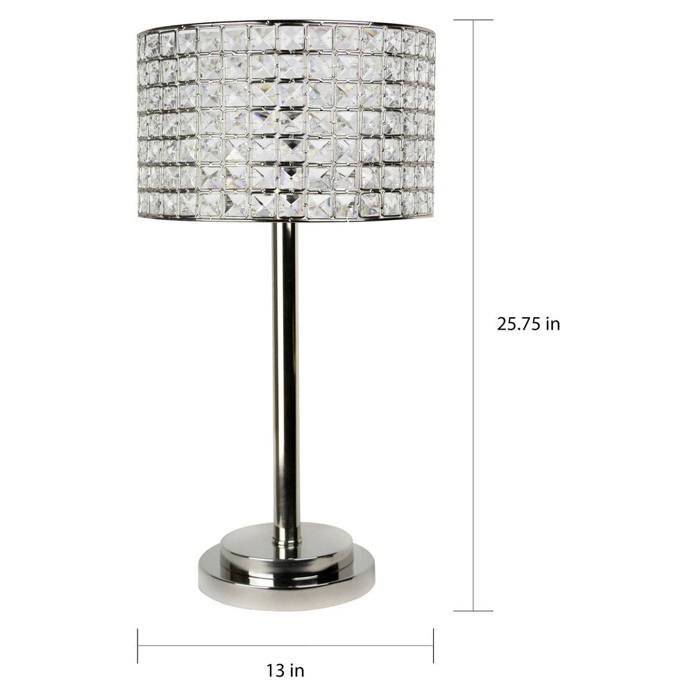 Silver Orchid Burkett 25.75-inch Polished Nickel Table Lamp
