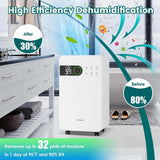 2500 Sq. Ft Dehumidifiers Portable 32 Pint Air Dehumidifier for Home