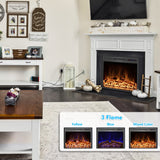 25" Electric Fireplace Insert with Multi-Color Flame, 750/1500W, Black