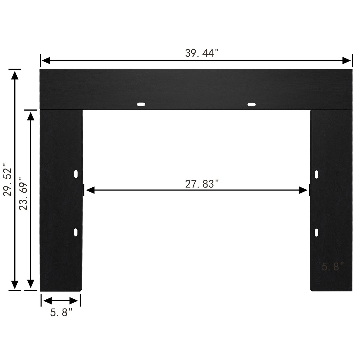25" Electric Fireplace Insert with Multi-Color Flame, 750/1500W, Black