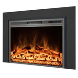 25" Electric Fireplace Insert with Multi-Color Flame, 750/1500W, Black
