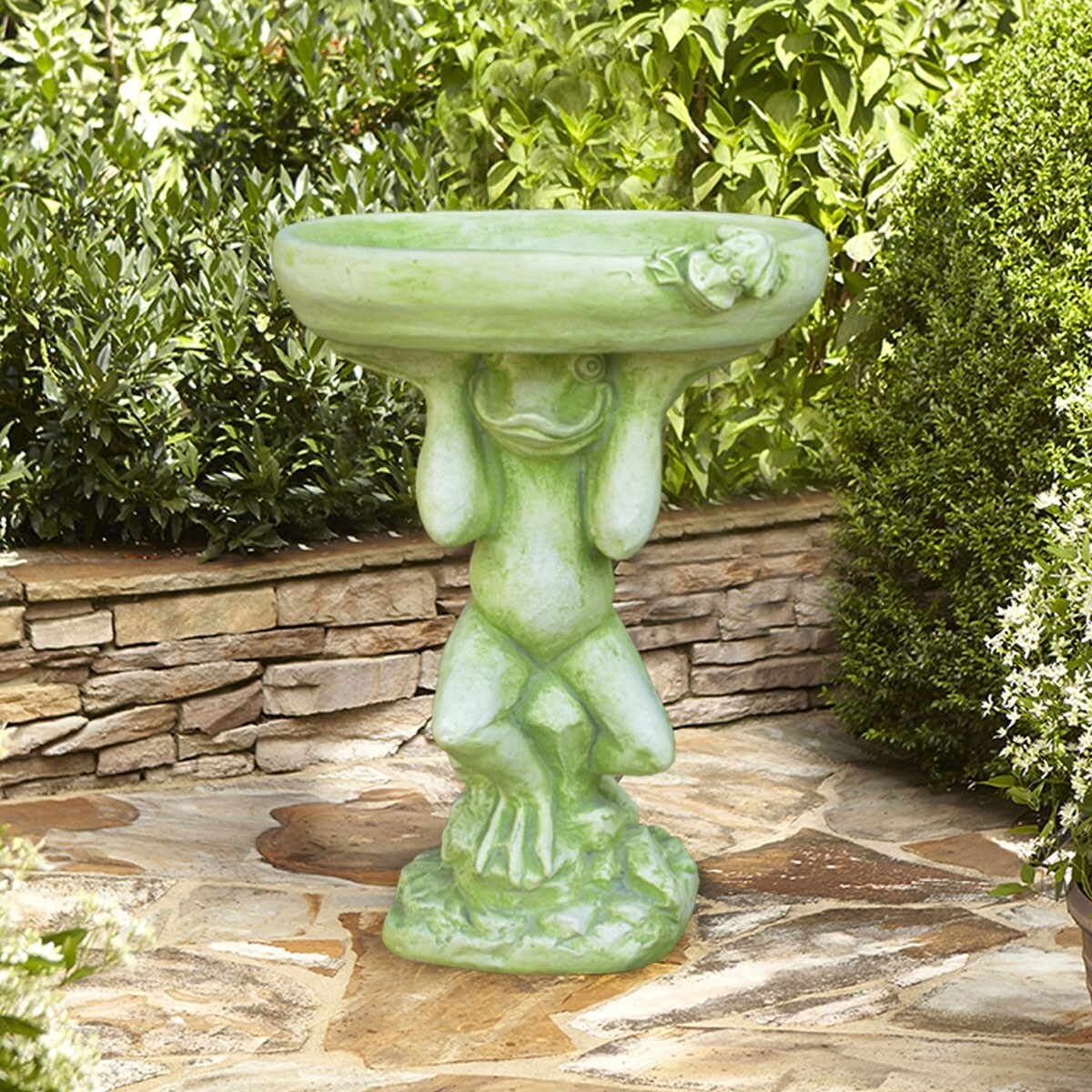 25" Frog Birdbath