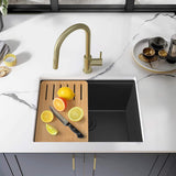 25" Undermount Workstation Single Bowl Quartz Kitchen Sink