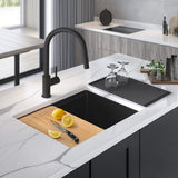 25" Undermount Workstation Single Bowl Quartz Kitchen Sink
