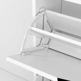 25"W flip over shoe cabinet with gold stripe,2drawers vertical Shoe Storage at the entrance