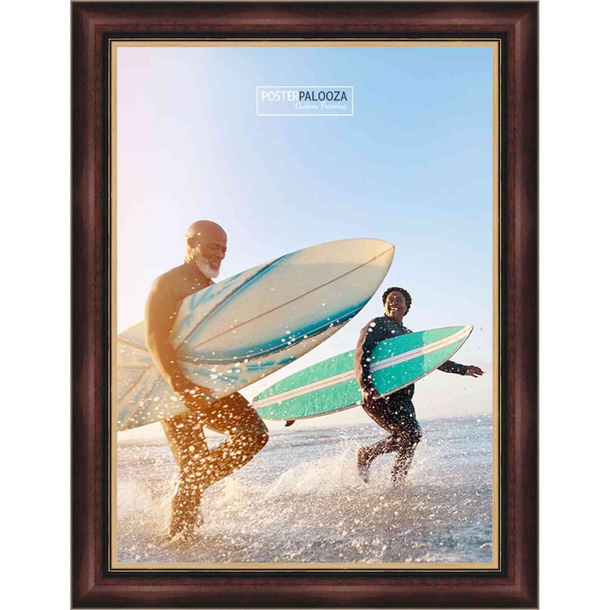 25x17 Traditional Cherry Complete Wood Picture Frame with UV Acrylic, Foam Board Backing, & Hardware