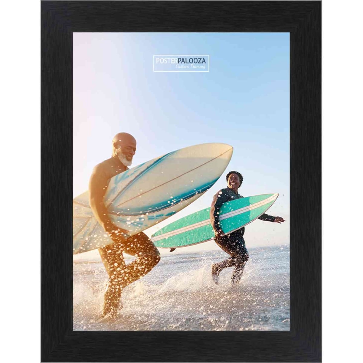 25x30 Traditional Black Complete Wood Picture Frame with UV Acrylic, Foam Board Backing, & Hardware