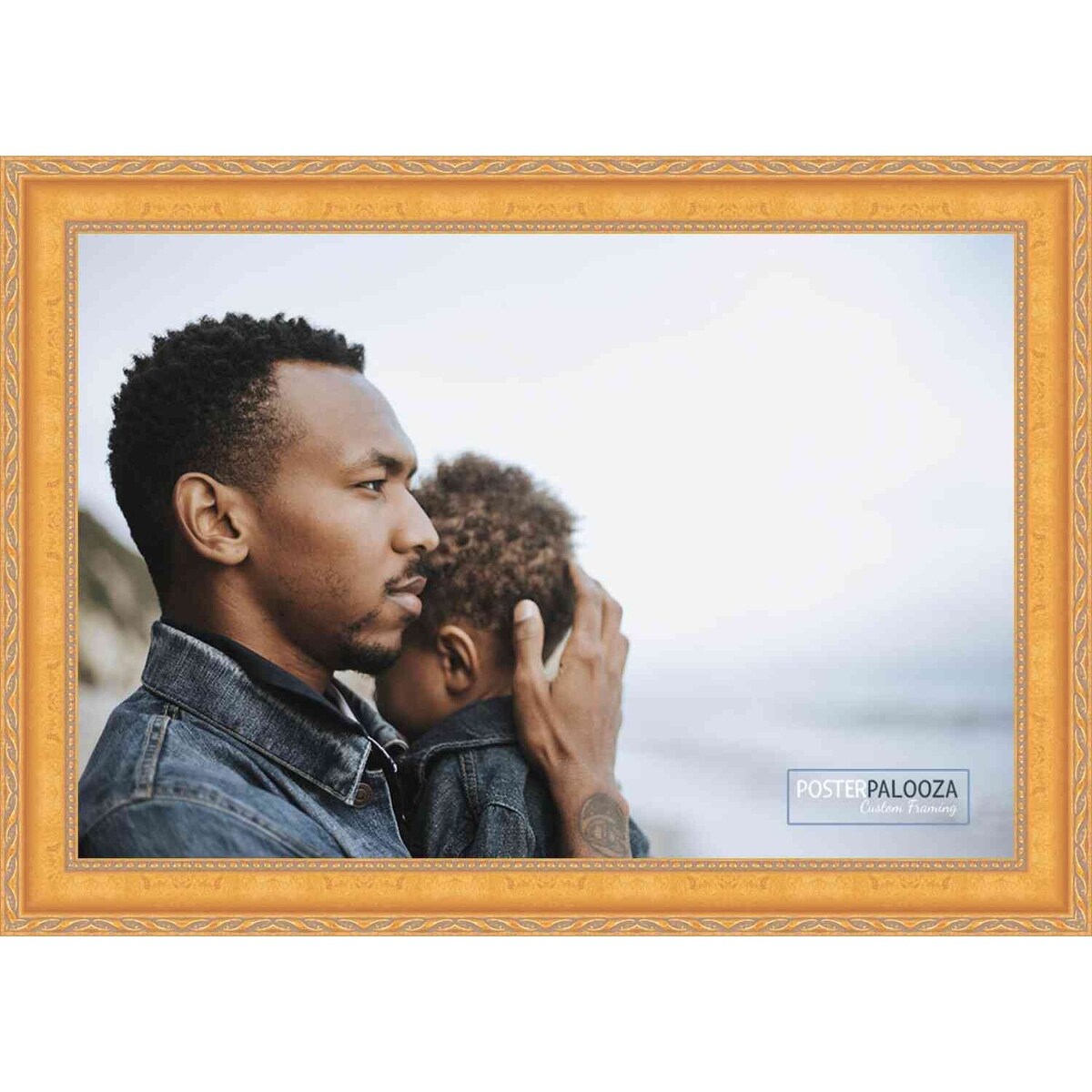 25x30 Traditional Gold Complete Wood Picture Frame with UV Acrylic, Foam Board Backing, & Hardware