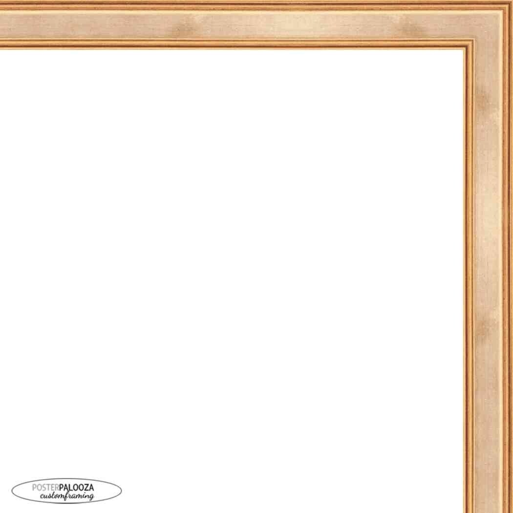 25x36 Contemporary Antique Gold Wood Picture Frame - UV Acrylic, Foam Board Backing, & Hanging Hardware Included!