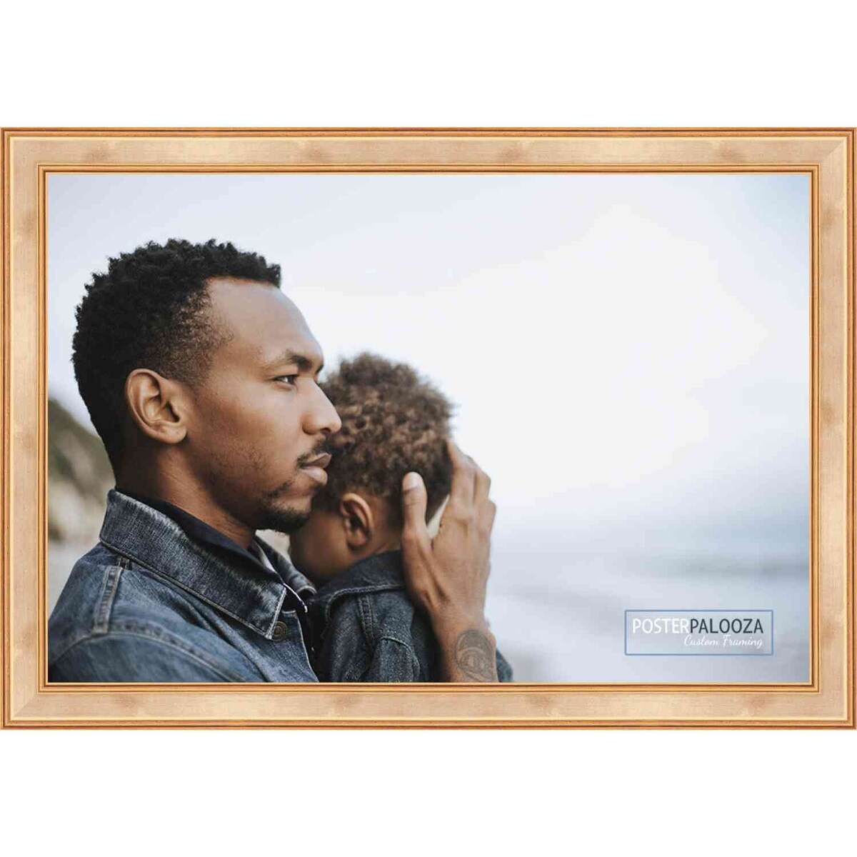 25x36 Contemporary Antique Gold Wood Picture Frame - UV Acrylic, Foam Board Backing, & Hanging Hardware Included!