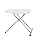 26 Inch Indoor/Outdoor Plastic Folding Table, Adjustable Height Commercial Grade Side Table, Laptop Table TV Tray