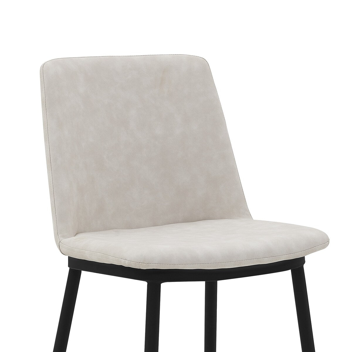 26 Inch Leatherette Seat Counter Height Barstool,Black and White