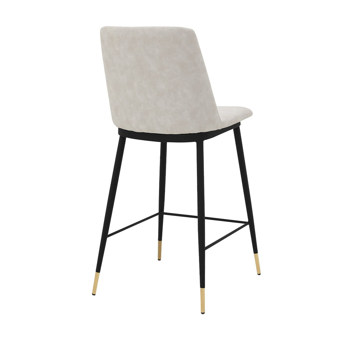 26 Inch Leatherette Seat Counter Height Barstool,Black and White