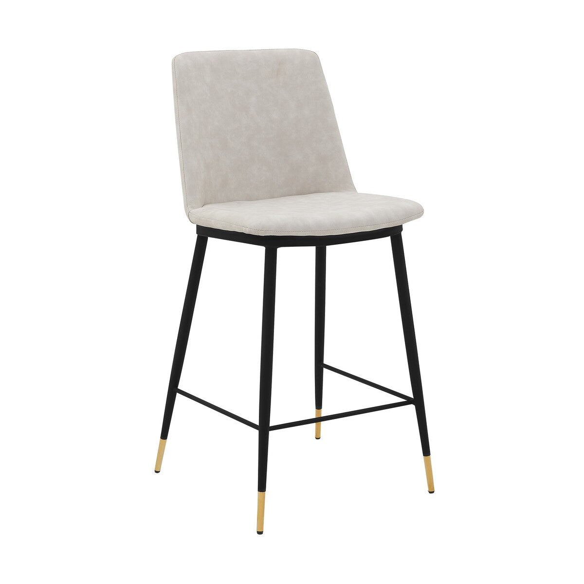 26 Inch Leatherette Seat Counter Height Barstool,Black and White