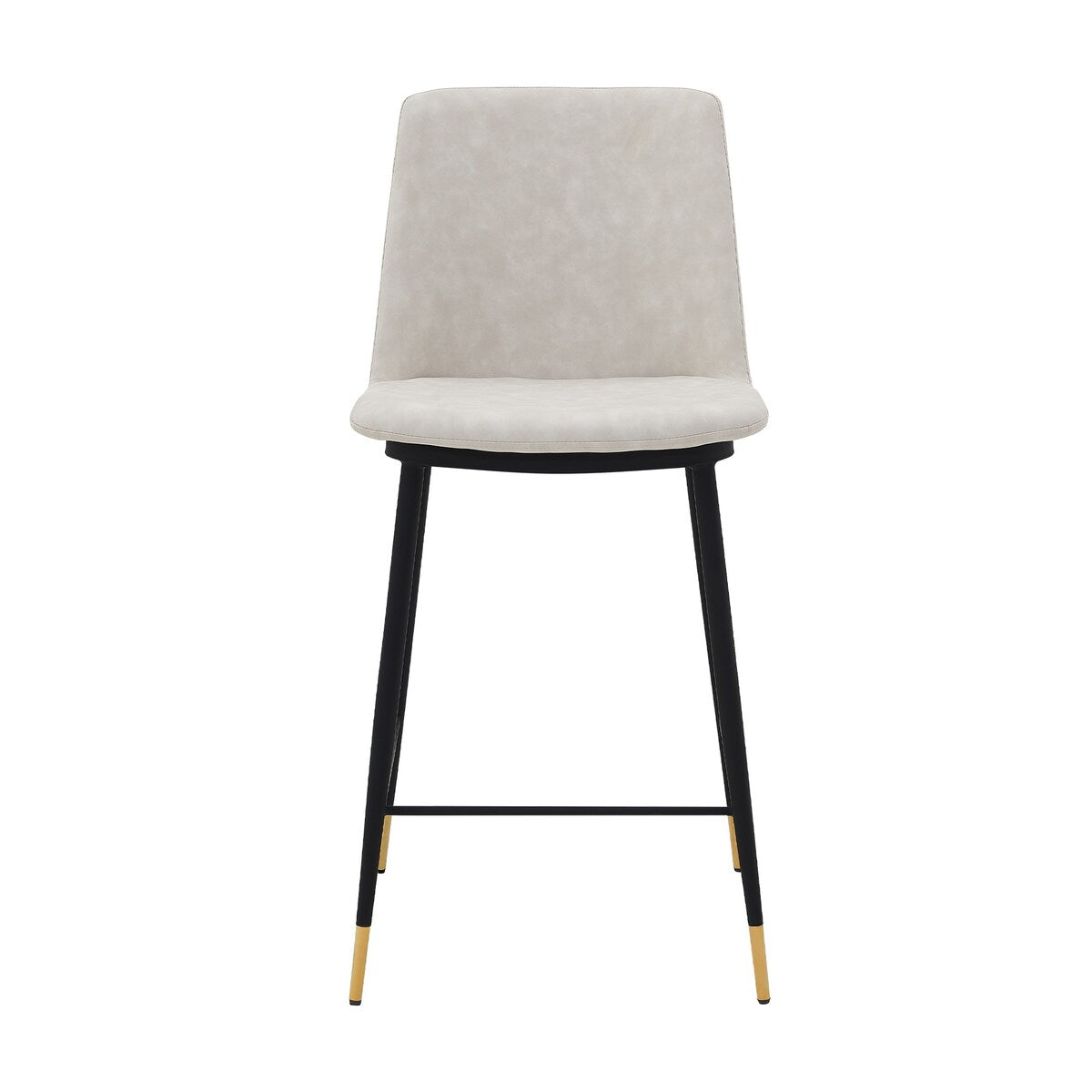 26 Inch Leatherette Seat Counter Height Barstool,Black and White