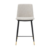 26 Inch Leatherette Seat Counter Height Barstool,Black and White