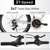 26 Inch Mountain Bike, 21-Speed V-Brake, Front Suspension, Carbon Steel Frame Mountain Bike For Teenagers Girls Women Bicycles