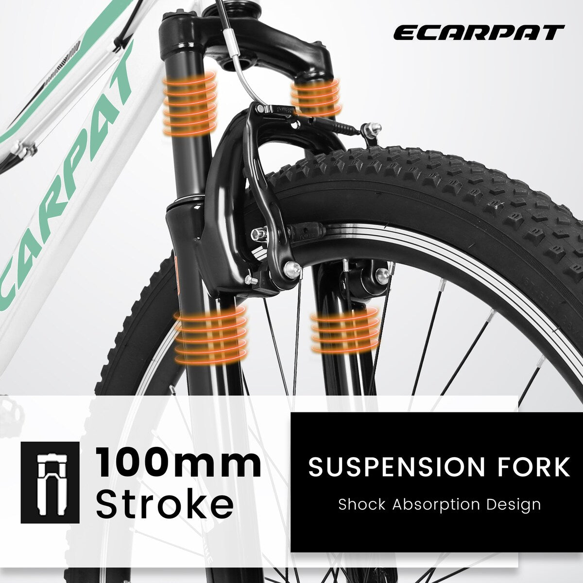 26 Inch Mountain Bike, 21-Speed V-Brake, Front Suspension, Carbon Steel Frame Mountain Bike For Teenagers Girls Women Bicycles