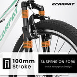26 Inch Mountain Bike, 21-Speed V-Brake, Front Suspension, Carbon Steel Frame Mountain Bike For Teenagers Girls Women Bicycles