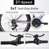 26 Inch Mountain Bike, 21-Speed V-Brake, Front Suspension, Carbon Steel Frame Mountain Bike For Teenagers Girls Women Bicycles