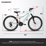 26 Inch Mountain Bike, 21-Speed V-Brake, Front Suspension, Carbon Steel Frame Mountain Bike For Teenagers Girls Women Bicycles