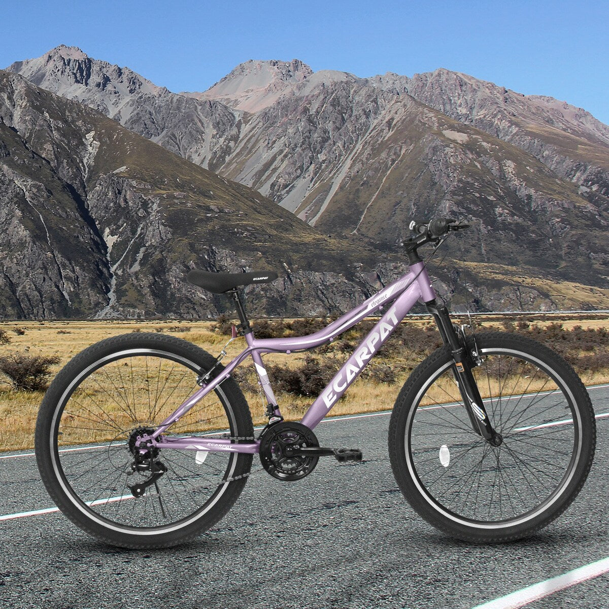 26 Inch Mountain Bike, 21-Speed V-Brake, Front Suspension, Carbon Steel Frame Mountain Bike For Teenagers Girls Women Bicycles