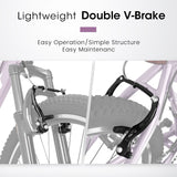26 Inch Mountain Bike, 21-Speed V-Brake, Front Suspension, Carbon Steel Frame Mountain Bike For Teenagers Girls Women Bicycles