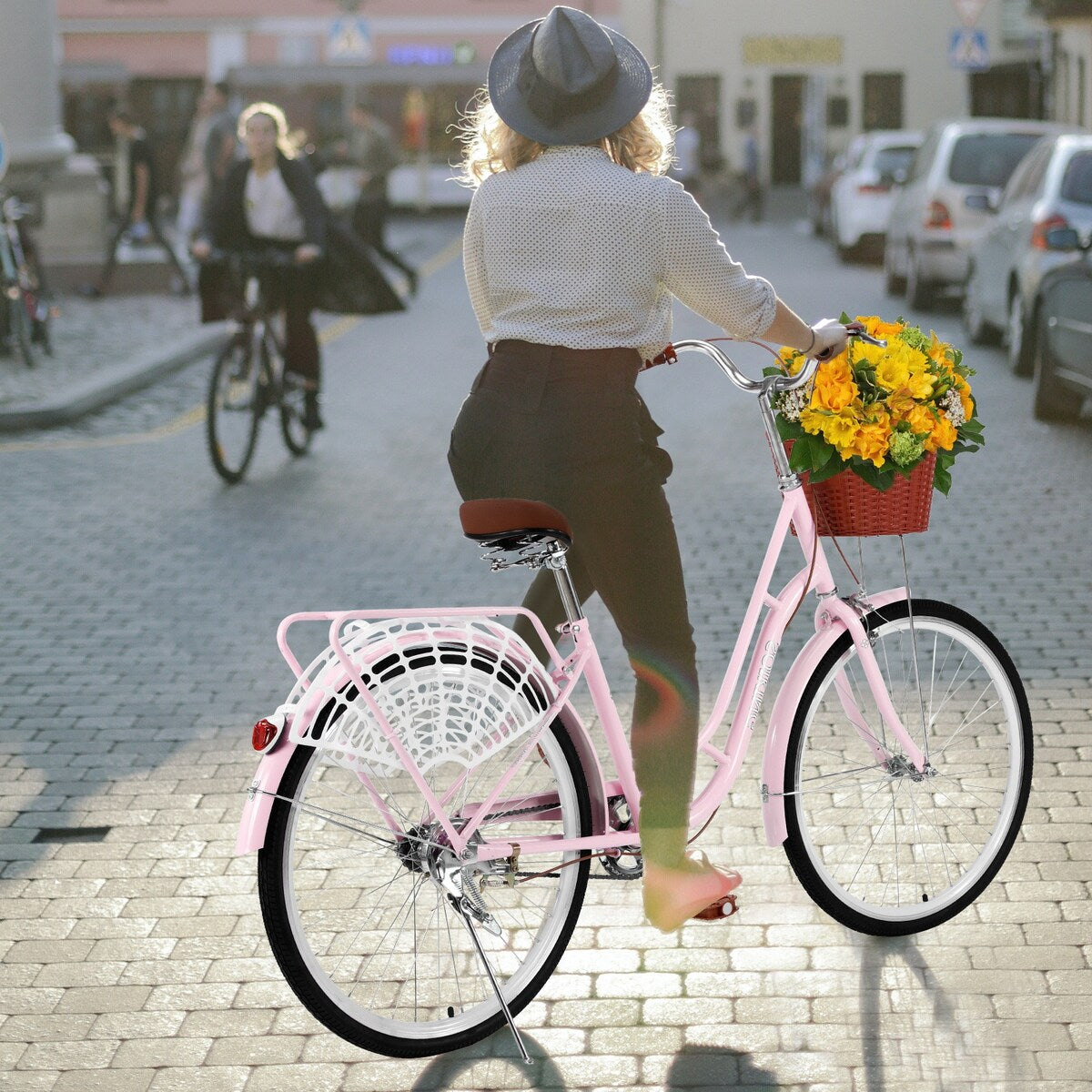 26 Inch Womens Comfort Bikes Beach Cruiser Bike Single Speed Bicycle Comfortable Bicycle Cycling