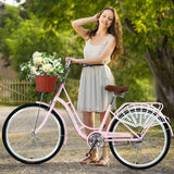 26 Inch Womens Comfort Bikes Beach Cruiser Bike Single Speed Bicycle Comfortable Bicycle Cycling