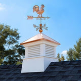 26" Square Manchester Vinyl Cupola with Rooster Weathervane by Good Directions
