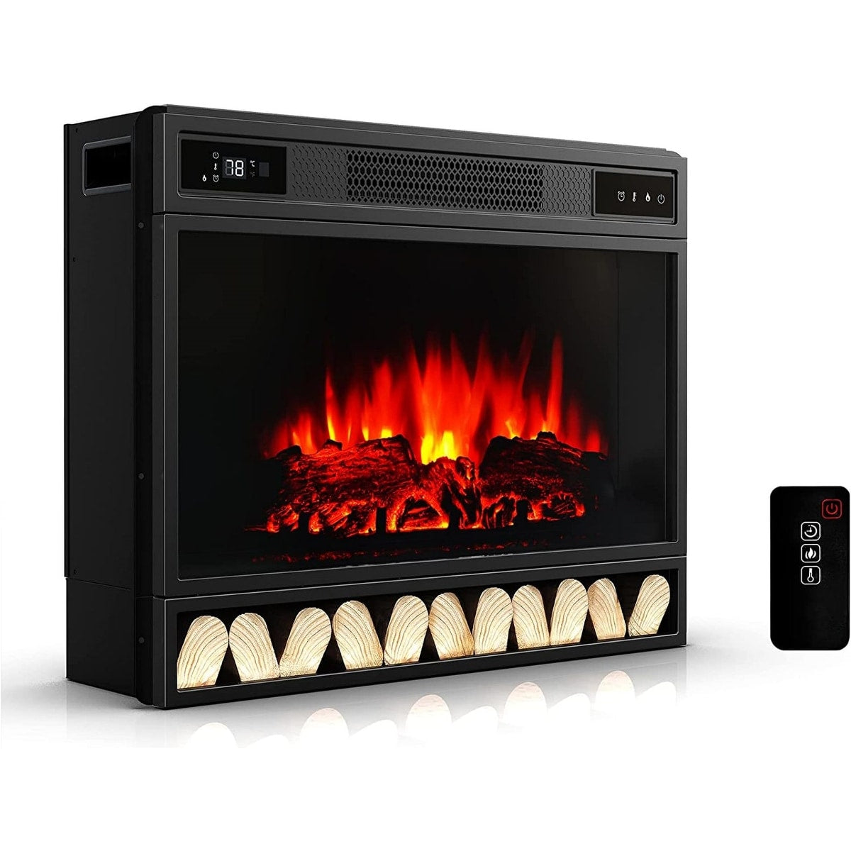 26 in. W Indoor Electric Heater Fireplace Insert - N/A