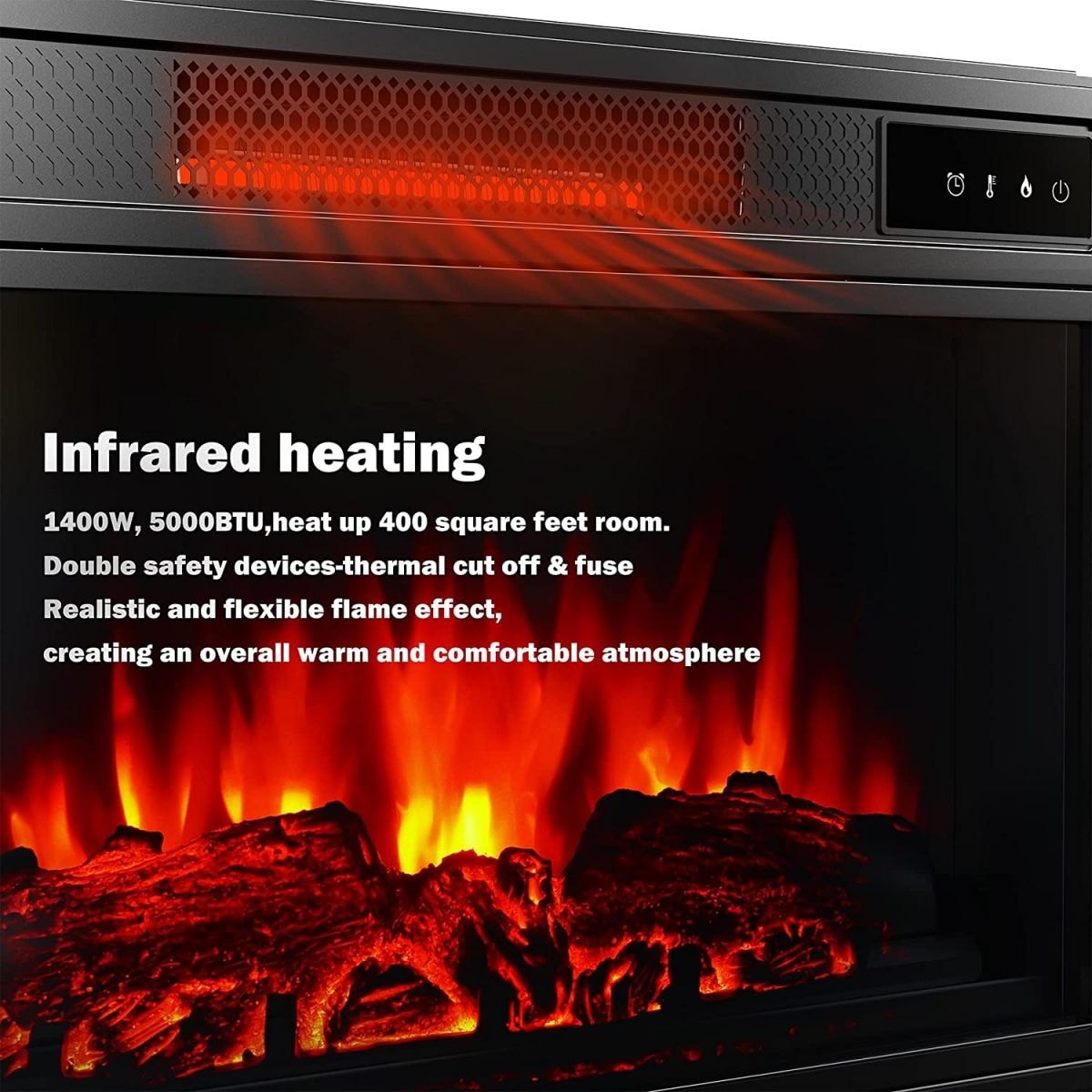 26 in. W Indoor Electric Heater Fireplace Insert - N/A