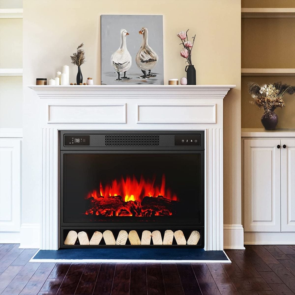 26 in. W Indoor Electric Heater Fireplace Insert - N/A