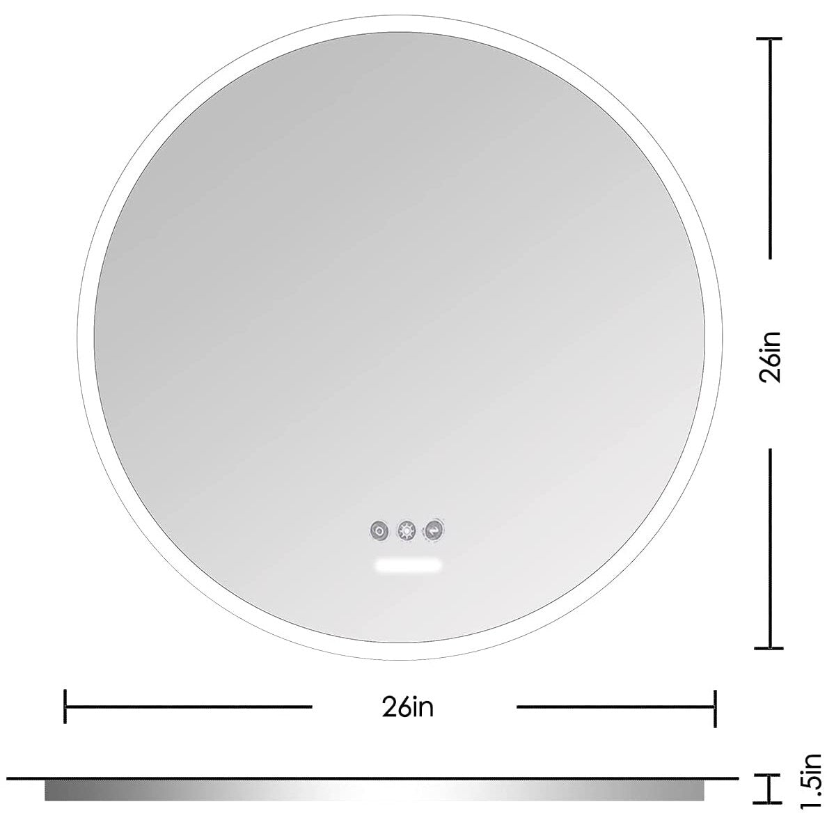 26 inch Acrylic LED Round Make Up Mirror