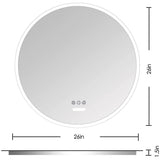 26 inch Acrylic LED Round Make Up Mirror