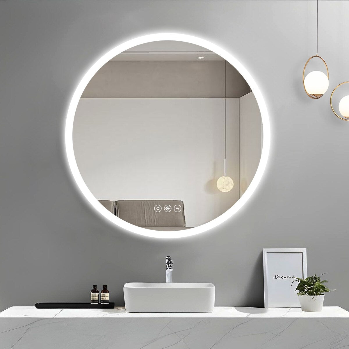 26 inch Acrylic LED Round Make Up Mirror