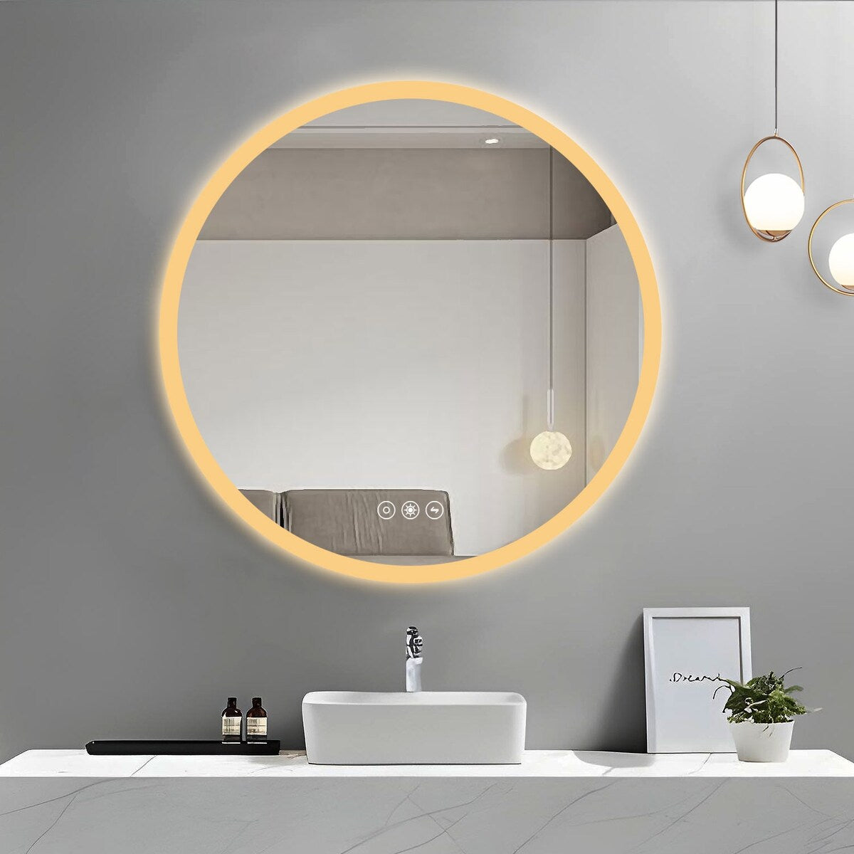 26 inch Acrylic LED Round Make Up Mirror