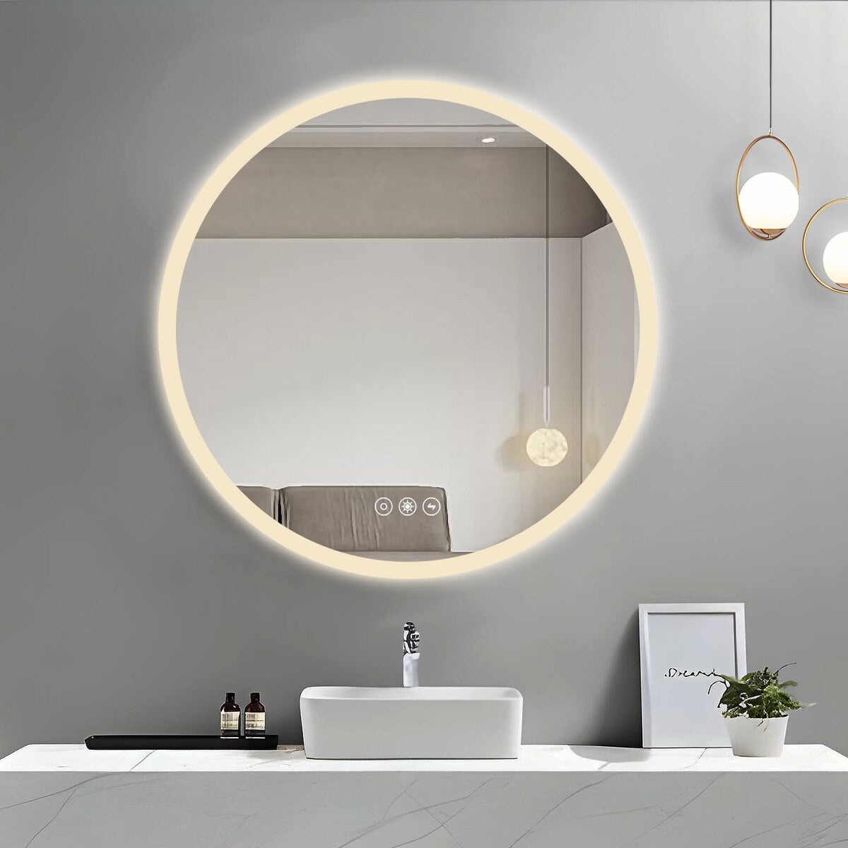 26 inch Acrylic LED Round Make Up Mirror