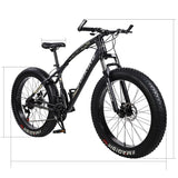 26 inch Fat Tire Mens Mountain Bike, High-Tensile Frame - 76.77x24.8x43.3in