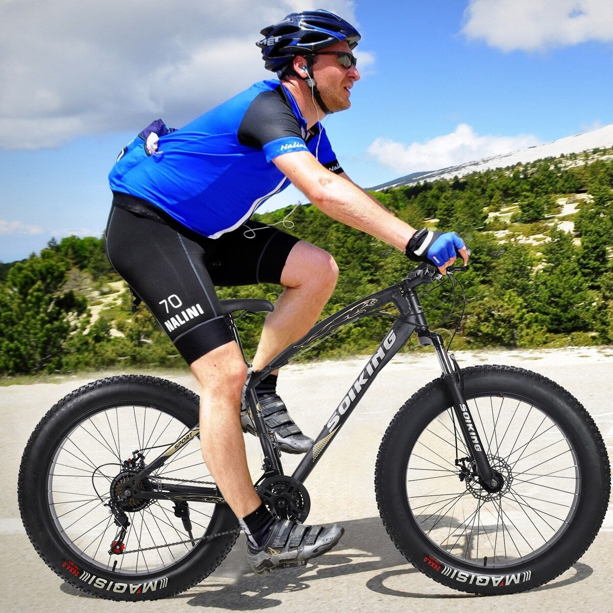 26 inch Fat Tire Mens Mountain Bike, High-Tensile Frame - 76.77x24.8x43.3in