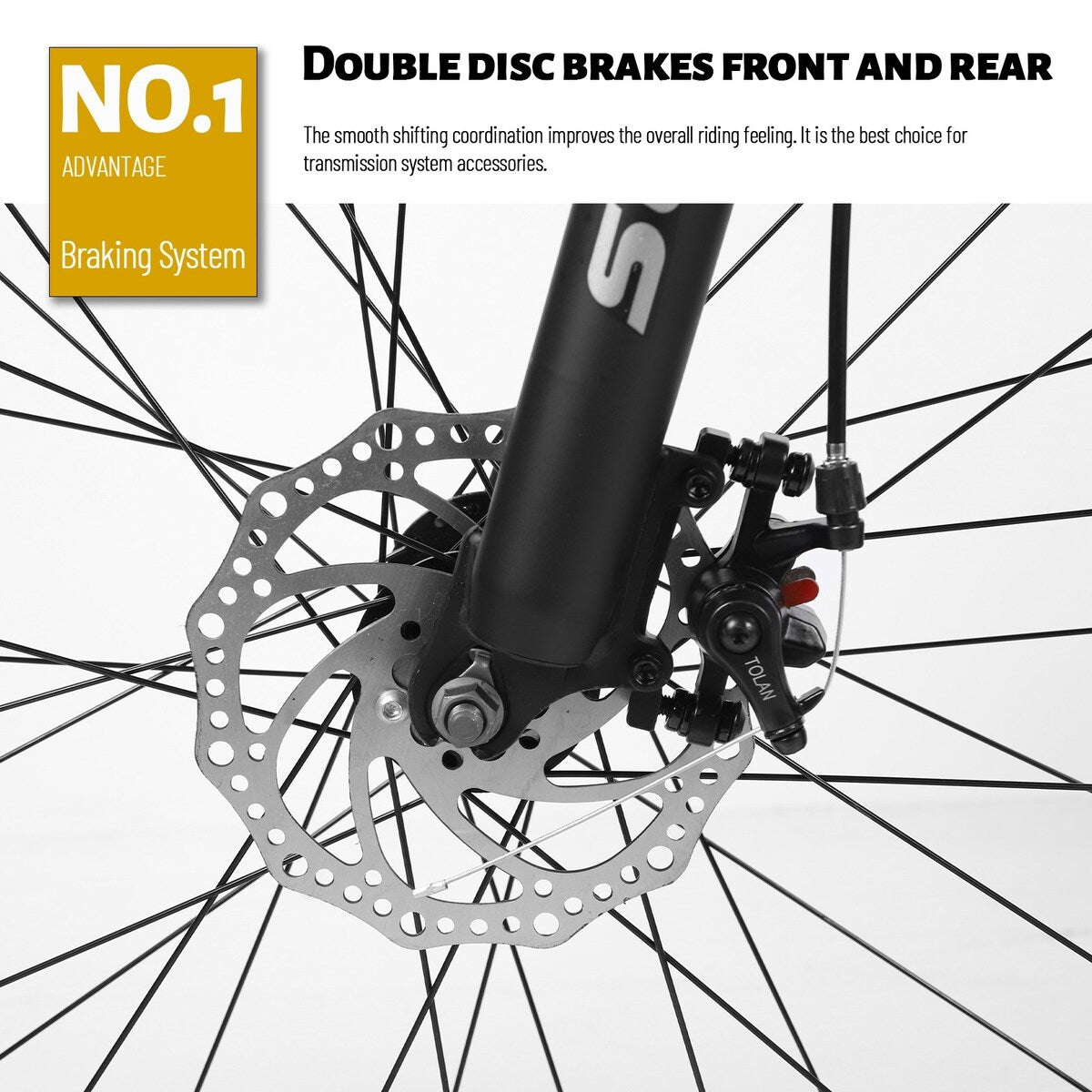 26 inch Fat Tire Mens Mountain Bike, High-Tensile Frame - 76.77x24.8x43.3in