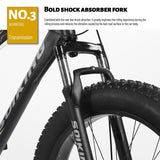26 inch Fat Tire Mens Mountain Bike, High-Tensile Frame - 76.77x24.8x43.3in