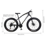 26 inch Fat Tire Mens Mountain Bike, High-Tensile Frame - 76.77x24.8x43.3in