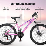 26 inch Mountain Bike for Teenagers Girls Women, Shimano 21 Speeds
