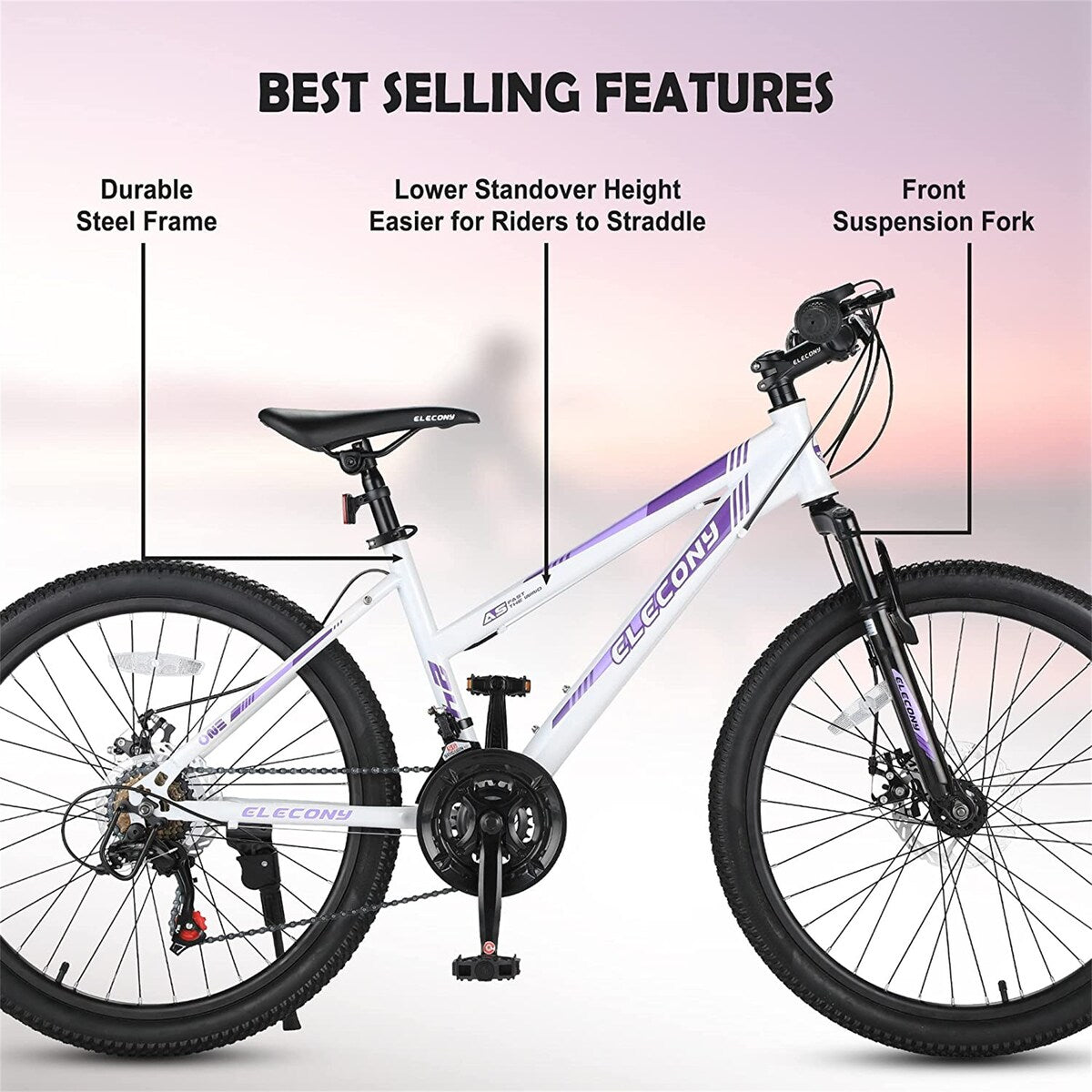 26 inch Mountain Bike for Teenagers Girls Women, Shimano 21 Speeds