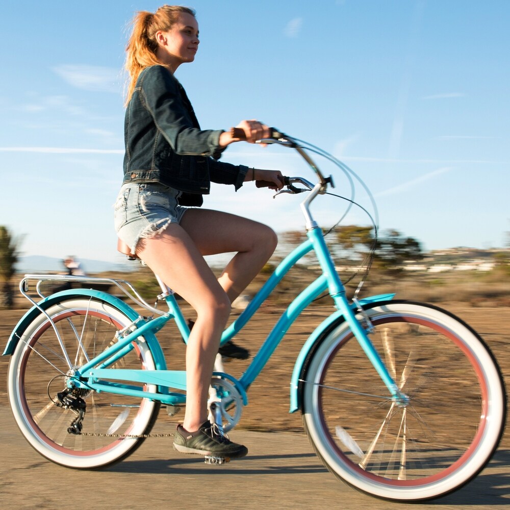 26" sixthreezero EVRYjourney Seven Speed Step-Through Touring Women's Hybrid Bicycle, Teal