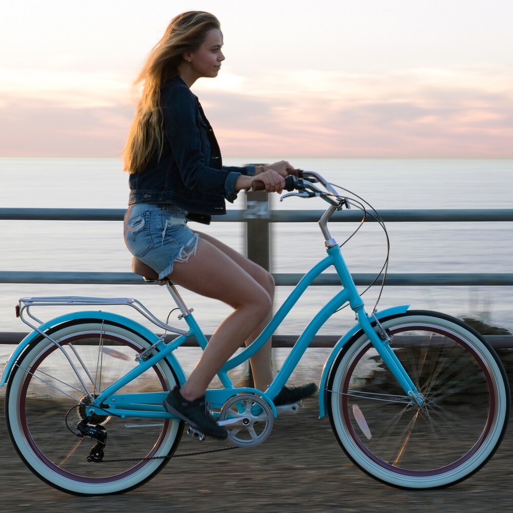 26" sixthreezero EVRYjourney Seven Speed Step-Through Touring Women's Hybrid Bicycle, Teal
