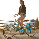 26" sixthreezero EVRYjourney Seven Speed Step-Through Touring Women's Hybrid Bicycle, Teal